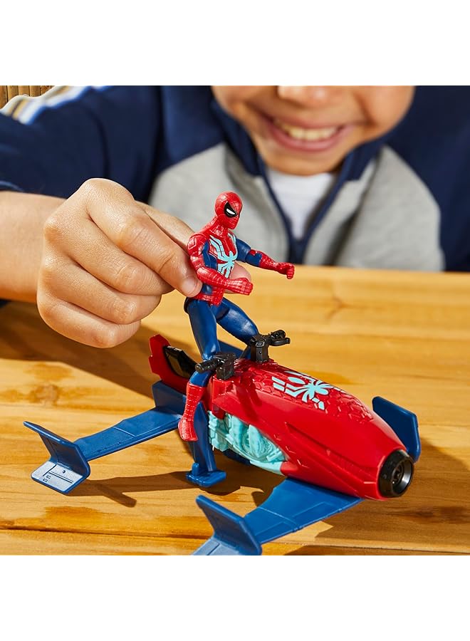 SPIDERMAN Epic Hero Series Web Splashers Jet Splasher Playset With Action Figure And Vehicle F8967 - Image 5