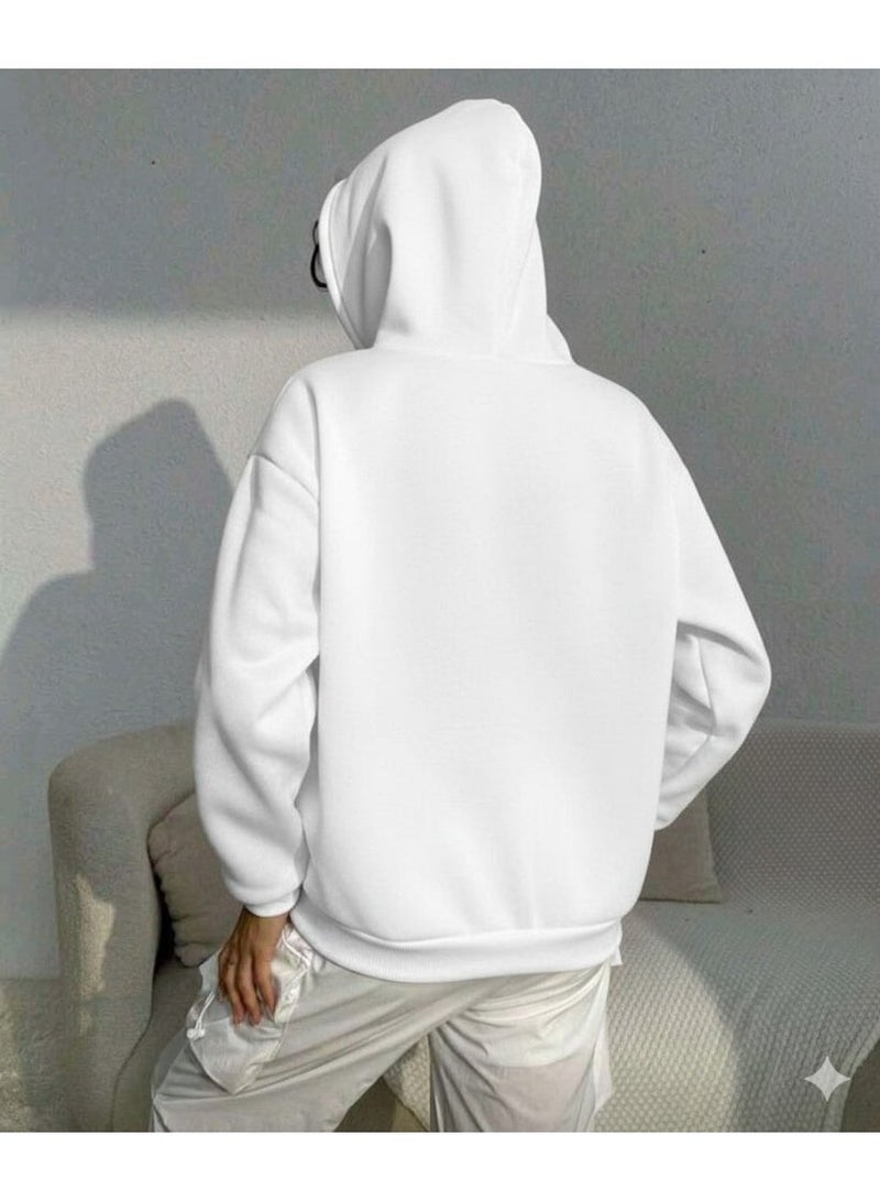 Stylish girls' hoodie, attractive women's sweatshirt, trendy design with a heart print on the front. Add a touch of elegance and charm to your look code 4026. - Image 2