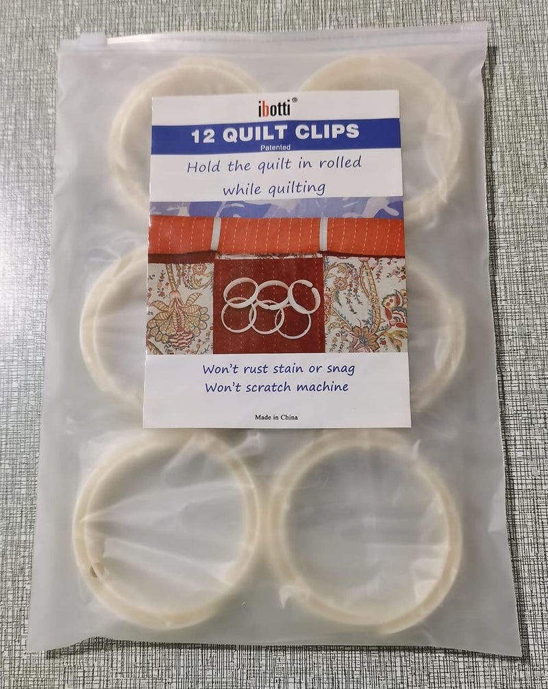ibotti Quilt Clips for Quilting, 12 Pack – 3 Inch Heavy Duty Plastic Quilt Roll Clips, Quilting Clips Hold Quilt Rolled, Easy to Use, Won’t Scratch Machine, White, for Queen Size Quilt Projects - Image 5
