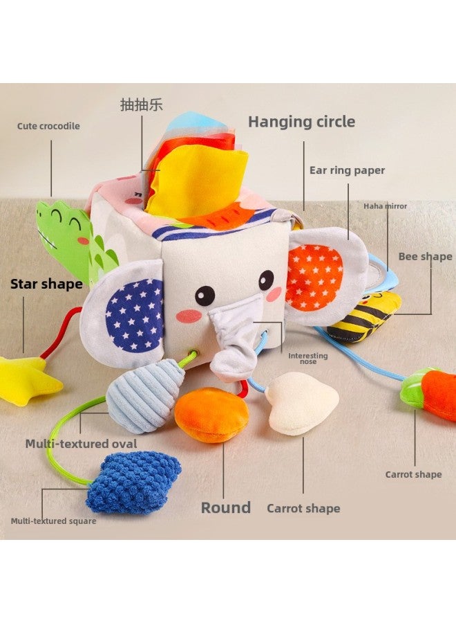 Infant Drawstring Drawstring Car Hanging Newborn Baby 0-1 Year Old Baby Grasp Training Puzzle Baby Stroller-Color:(large Size) Ocean Lala Music Paper Towel Bed Hanging - Image 4