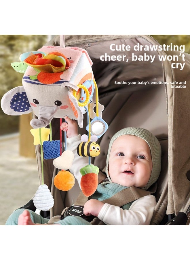 Infant Drawstring Drawstring Car Hanging Newborn Baby 0-1 Year Old Baby Grasp Training Puzzle Baby Stroller-Color:(large Size) Ocean Lala Music Paper Towel Bed Hanging - Image 2