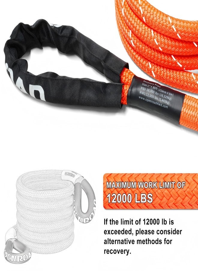 OPENROAD Kinetic Recovery Tow Rope, 36000 Lbs (1in x 30ft Orange with Soft Shackle) Extreme Duty 35% Elasticity Energy Offroad Strap, Vehicle Recovery Kit for Jeep Car Truck ATV UTV SUV - Image 5