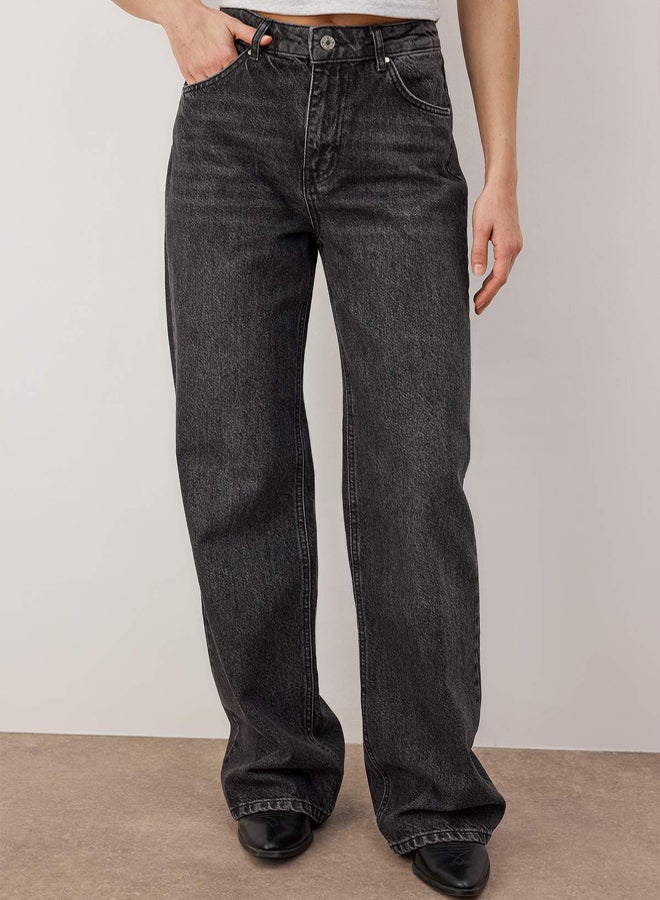 trendyol Black More Sustainable High Waist Wide Leg Wide Leg Jeans - Image 3