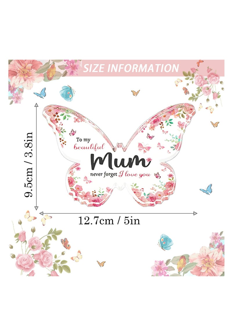 SYOSI Butterfly-shaped Acrylic Plaque Keepsake, Best Mum Birthday Gift, Mother's Day Gift, Thoughtful Mum Gifts from Daughter Son, Perfect Presents for Mum - Image 5