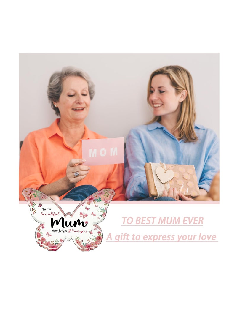 SYOSI Butterfly-shaped Acrylic Plaque Keepsake, Best Mum Birthday Gift, Mother's Day Gift, Thoughtful Mum Gifts from Daughter Son, Perfect Presents for Mum - Image 3