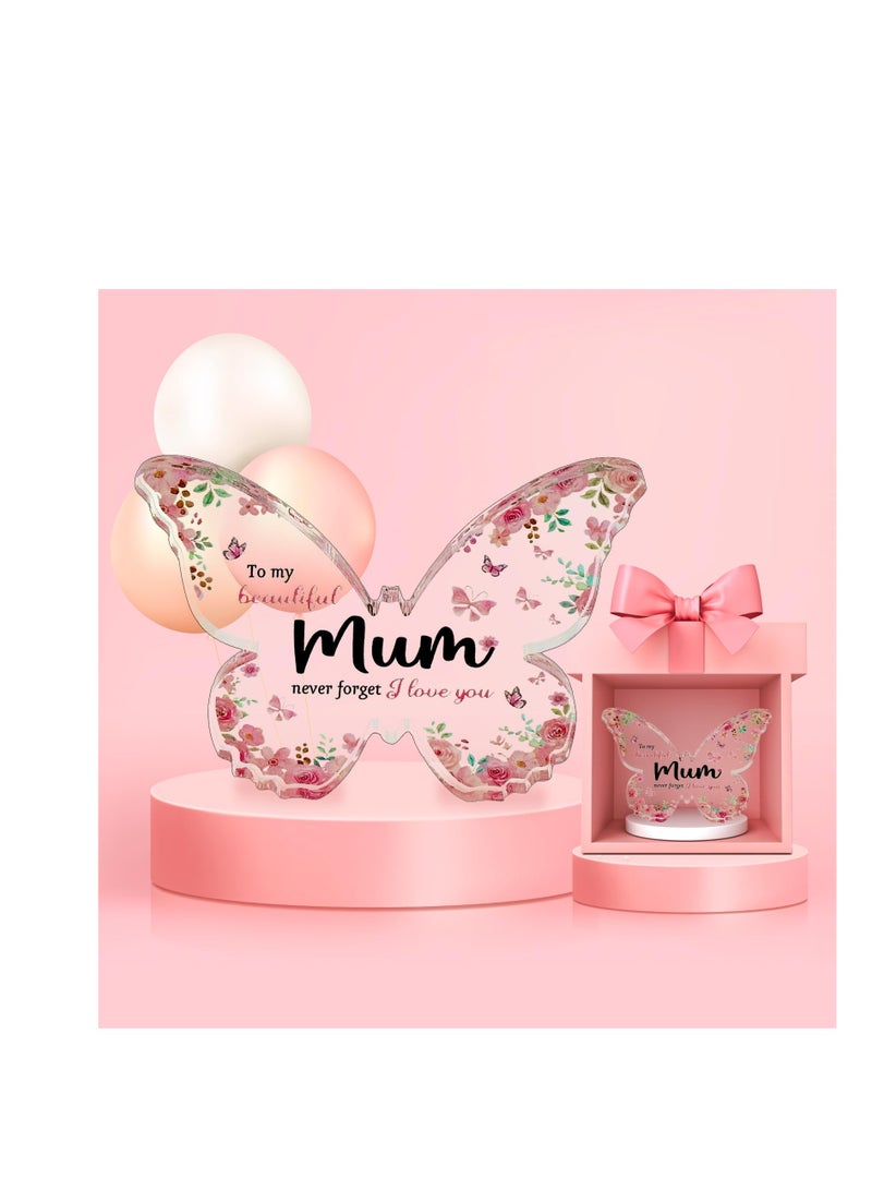 SYOSI Butterfly-shaped Acrylic Plaque Keepsake, Best Mum Birthday Gift, Mother's Day Gift, Thoughtful Mum Gifts from Daughter Son, Perfect Presents for Mum - Image 2