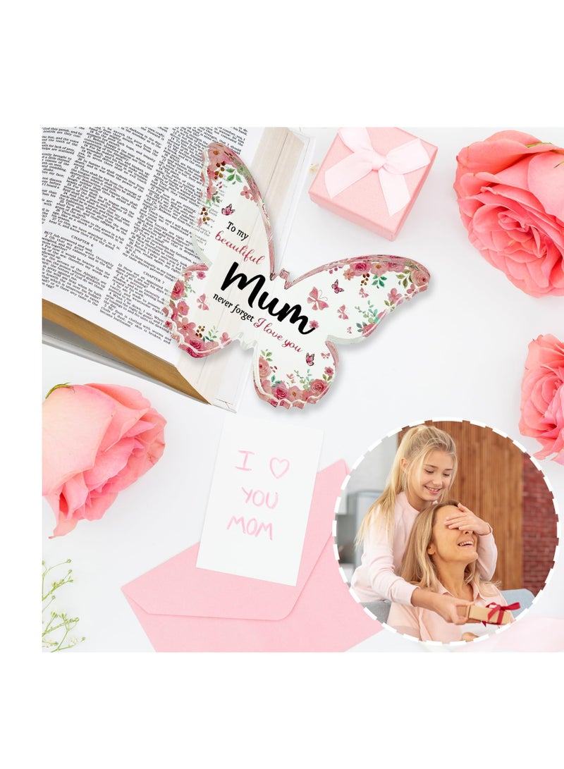 SYOSI Butterfly-shaped Acrylic Plaque Keepsake, Best Mum Birthday Gift, Mother's Day Gift, Thoughtful Mum Gifts from Daughter Son, Perfect Presents for Mum - Image 4
