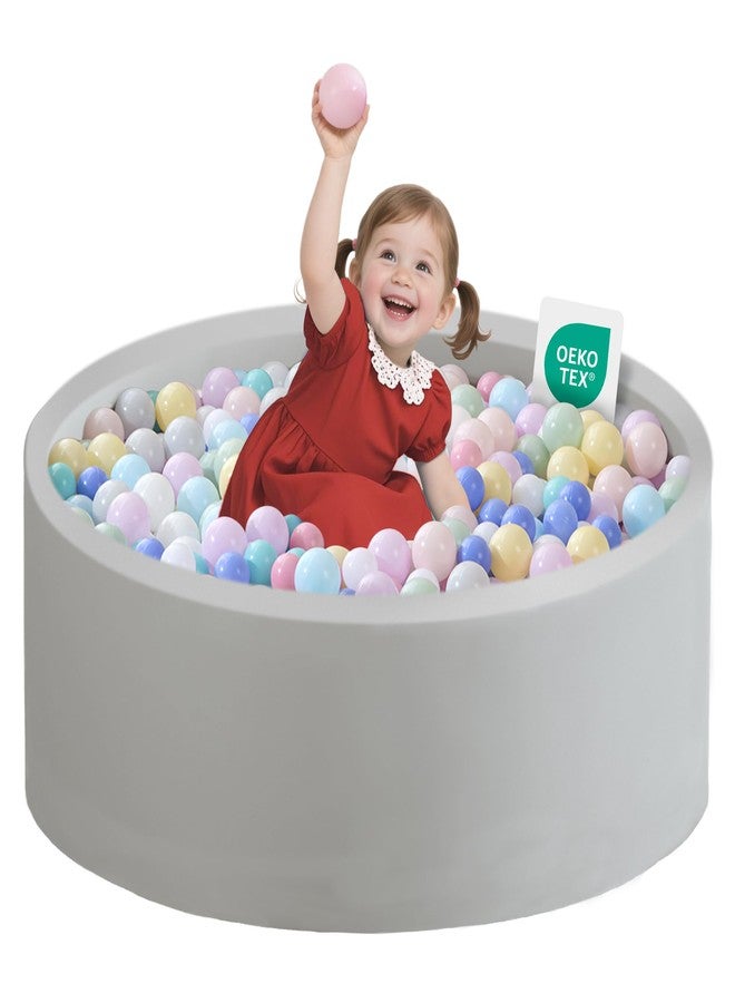 Zedachica Ball Pit for Toddlers 35.43''x11.81 Baby Ball Pits Soft Memory Foam Ball Pit Round Kids Ball Pit Indoor Game Kids Play Ball Pool Ideal Gift for Girls and Boys (Grey, NO Balls) - Image 1
