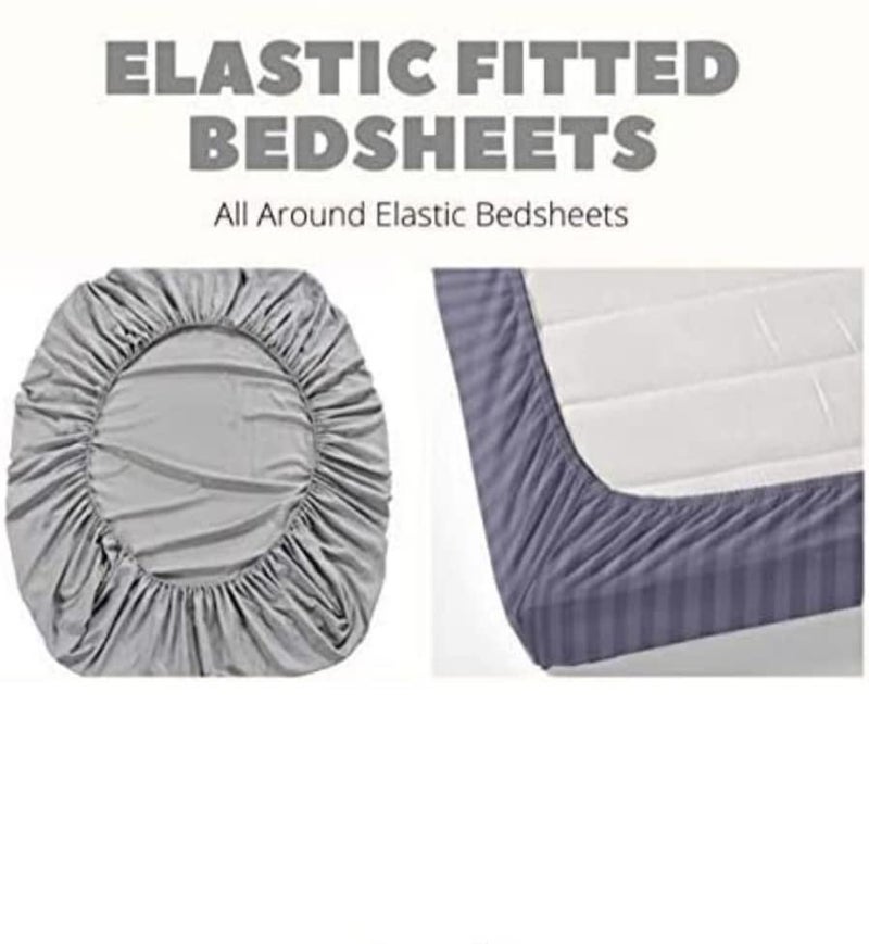 Star Beddings Kiara Premium All Around Elastic Fitted King Size Bed Sheet Set fits up to 8 inches Mattress with 2 Pillow Covers White Flora  - Image 3