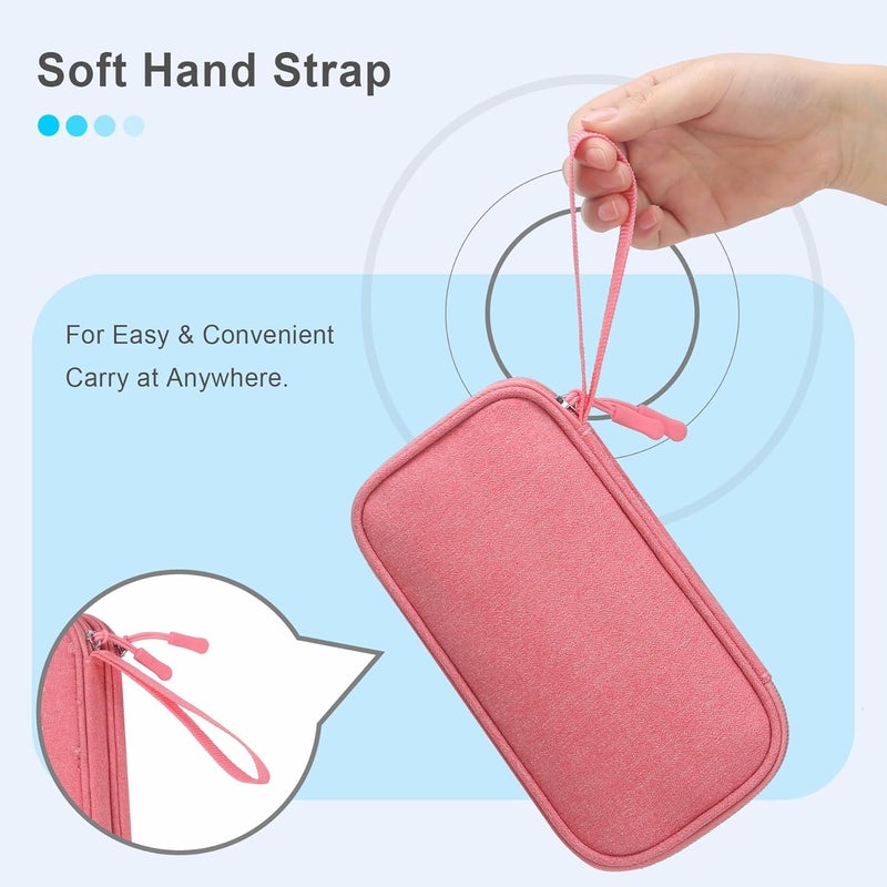USB Flash Drive Case Thumb Drive Holder Case Organizer Portable Electronic Accessories Storage Bag for SanDisk/SamData/Samsung USB Flash Drives Jump Drive Memory Stick, SD Card, Cable, Pink - Image 5
