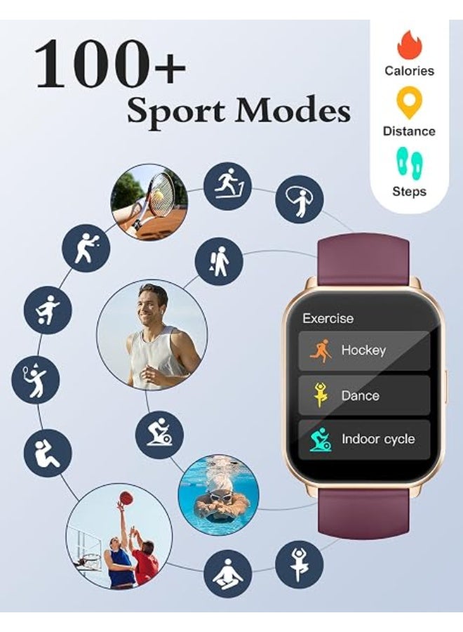 RUIMEN Smartwatch with Bluetooth Calling & HD Touch Screen – 24/7 Heart Rate, SpO2 & Sleep Monitor, Fitness Tracker with 100+ Sports Modes (Android & iOS Compatible) - Image 4