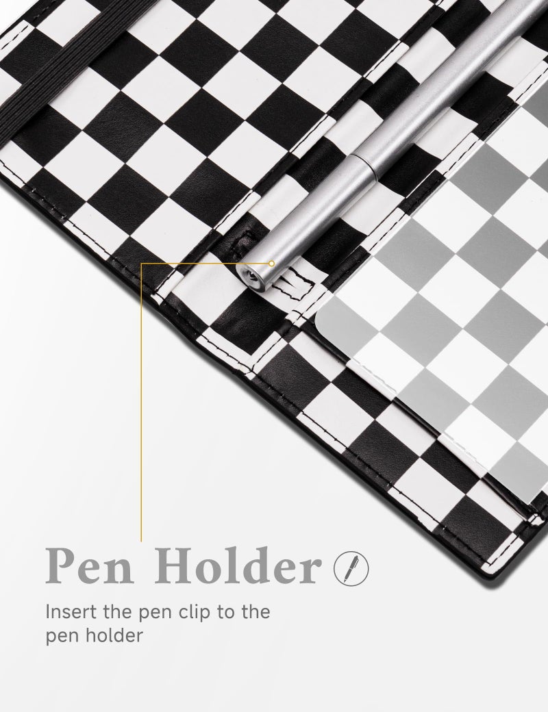 Zreal Checkbook Cover for Women & Men, Premium PU Leather RFID Blocking Check Book Cover for Duplicate Checks (Black White Checkered) - Image 5