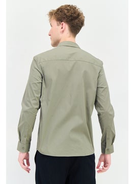 SELECTED Men Regular Fit Solid Long Sleeves Casual Shirt, Dark Green  - Image 4