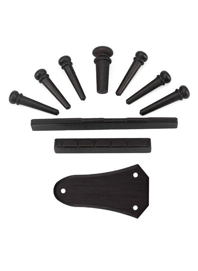 NIBEMINENT - 10-Piece Ebony Acoustic Guitar Replacement Part Set - Image 1