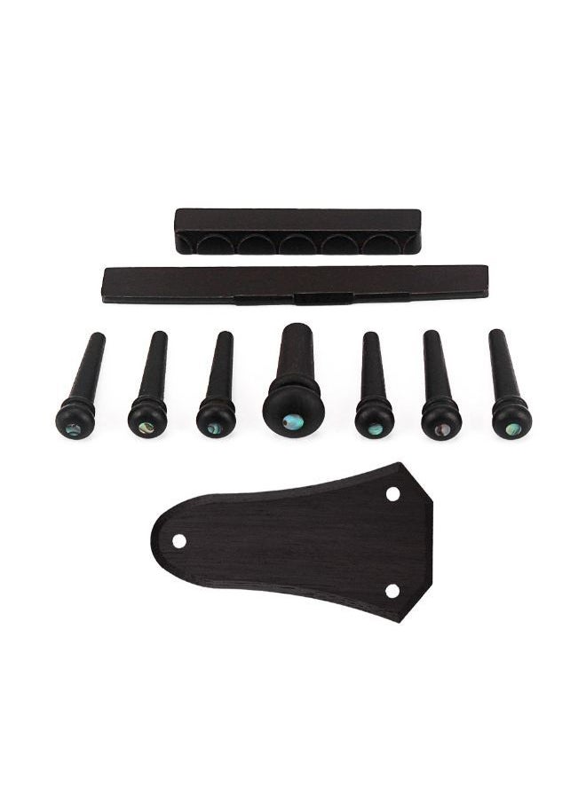 NIBEMINENT - 10-Piece Ebony Acoustic Guitar Replacement Part Set - Image 1