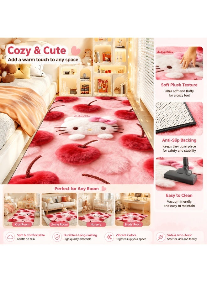 Cute Plush Area Rug, Soft Fluffy Floor Carpet, Cozy Home Decor Rug for Bedroom Living Room Kids Room Playroom Nursery - Image 2