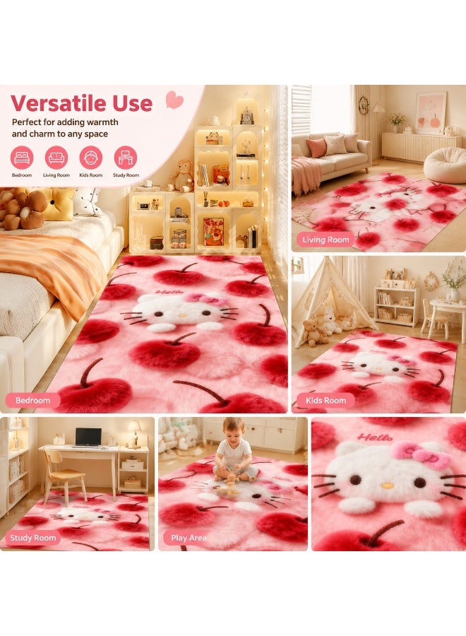 Cute Plush Area Rug, Soft Fluffy Floor Carpet, Cozy Home Decor Rug for Bedroom Living Room Kids Room Playroom Nursery - Image 3