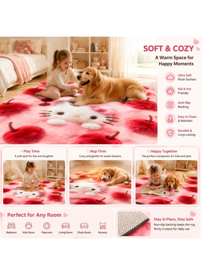 Cute Plush Area Rug, Soft Fluffy Floor Carpet, Cozy Home Decor Rug for Bedroom Living Room Kids Room Playroom Nursery - Image 4