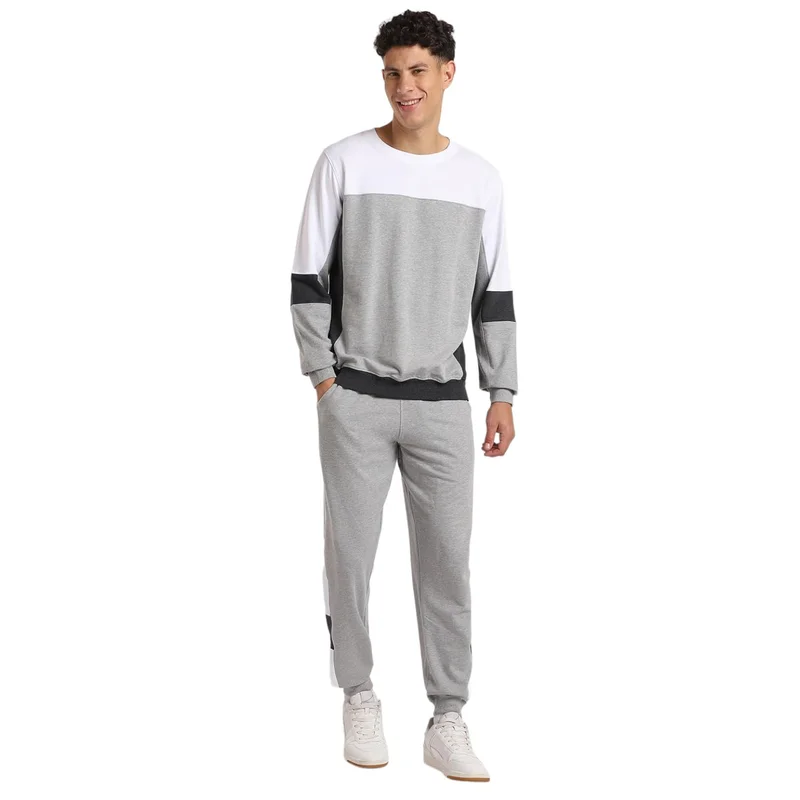 NOBERO Grey Melange Co-ord Set for Men