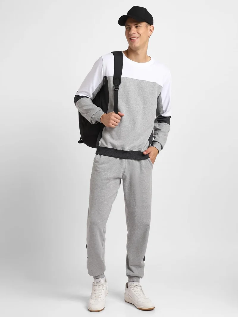 NOBERO Grey Melange Co-ord Set for Men