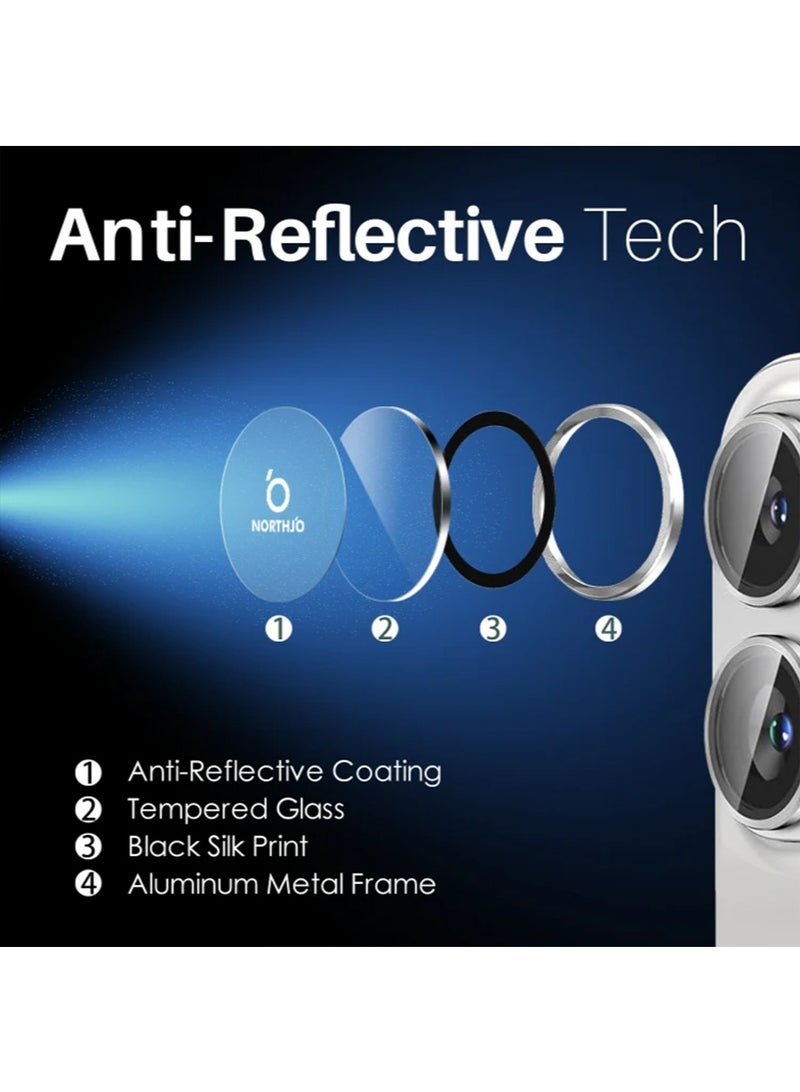 SNBFA Camera Lens Protector for iPhone 16 and iPhone 16 Plus , 9H Tempered Glass Metal Individual Ring Cover, HD Clear, 2 Pairs Silvery Titanium,2 Pairs - Image 4
