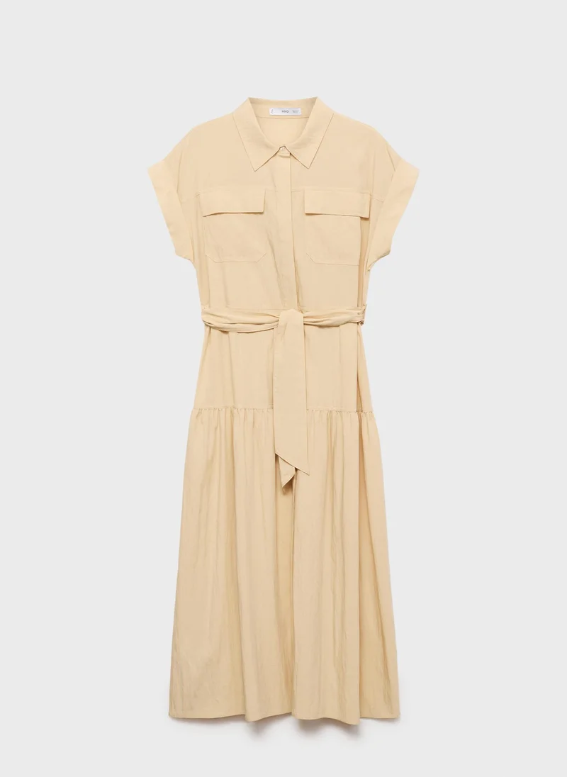 مانجو Belted Midi Dress
