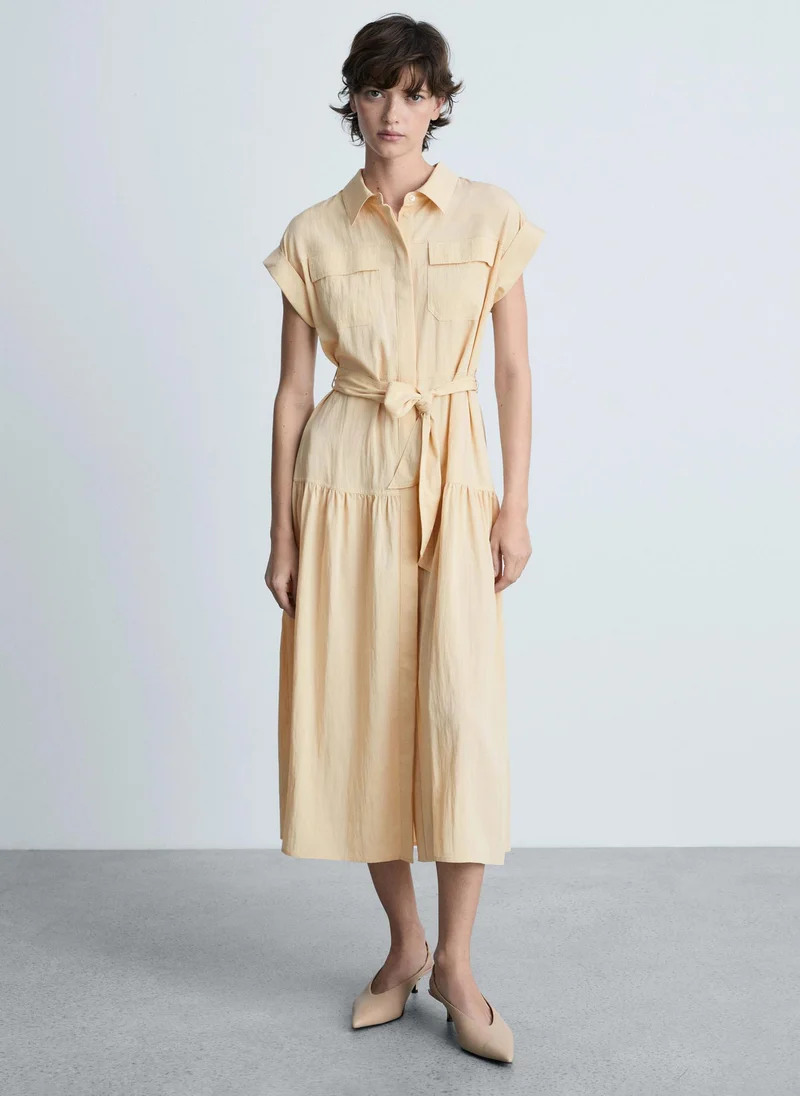 مانجو Knot Detail Shirt Dress