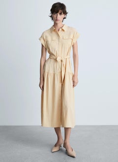MANGO Knot Detail Shirt Dress  - Image 1