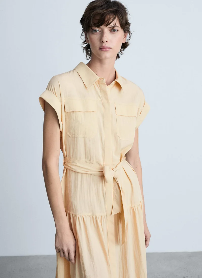 مانجو Belted Midi Dress