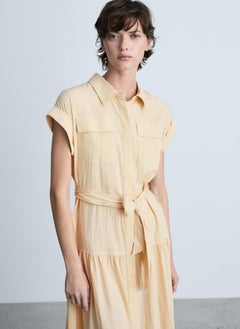 MANGO Knot Detail Shirt Dress  - Image 5
