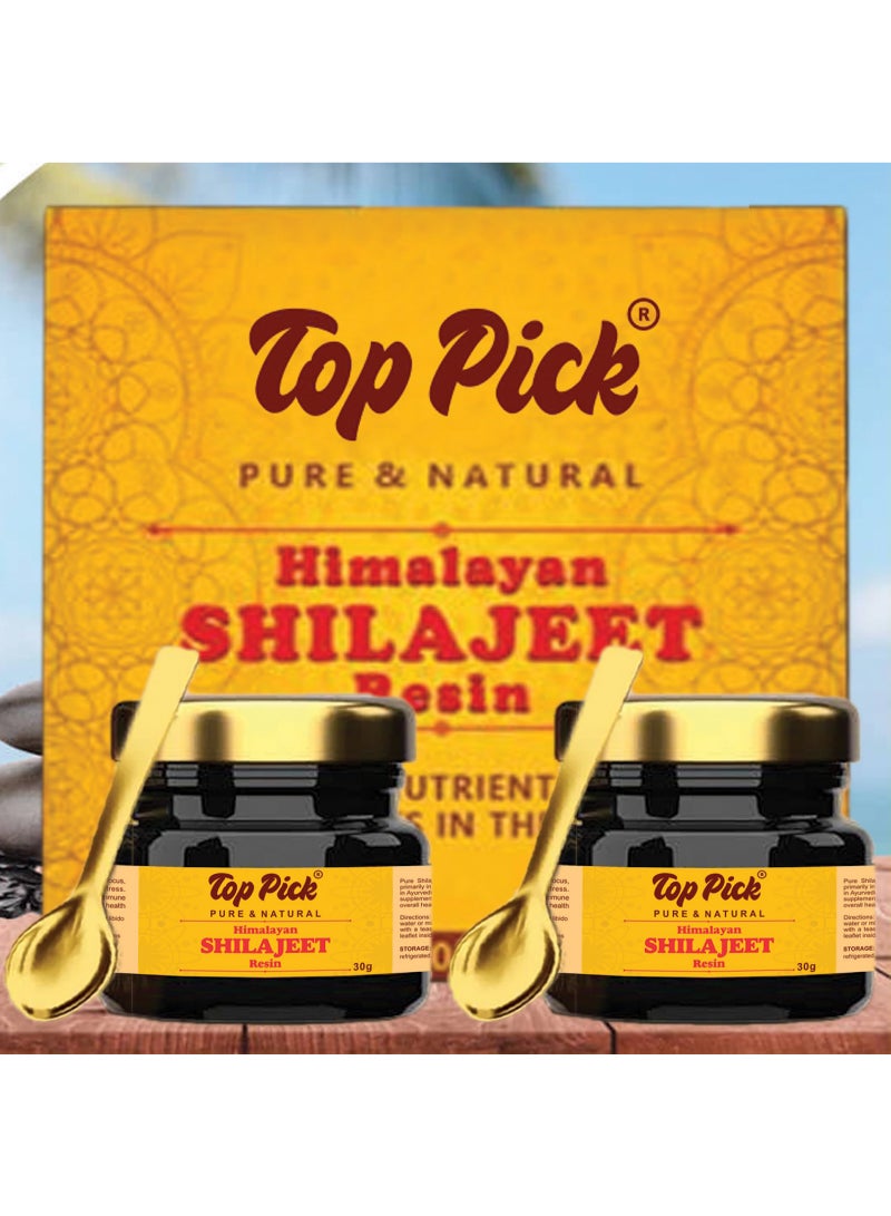 Top Pick Natural Power Himalayan Shilajit Resin 30g x 2 for Wellness