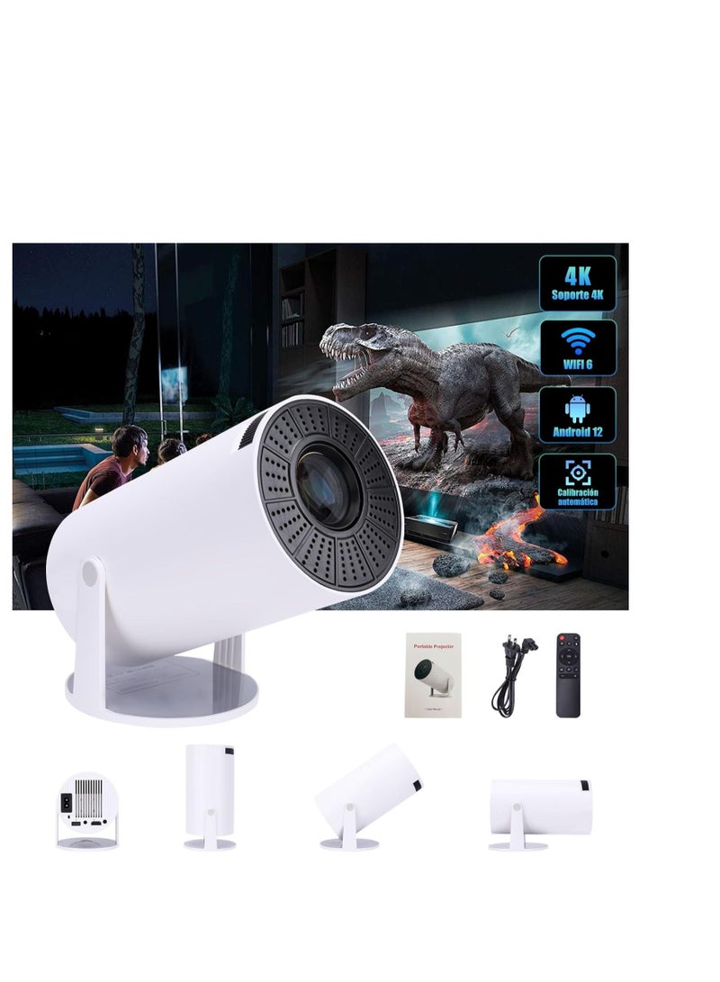 Portable Mini Projector with Android 12, Support 1080P Full HD Projector 200ANSI, with WiFi 6 and Bluetooth 5.0 Projectors Home Theater, Outdoor Cinema Projector, Support Mobile Phone Projection - Image 1