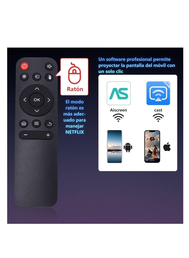 Portable Mini Projector with Android 12, Support 1080P Full HD Projector 200ANSI, with WiFi 6 and Bluetooth 5.0 Projectors Home Theater, Outdoor Cinema Projector, Support Mobile Phone Projection - Image 3