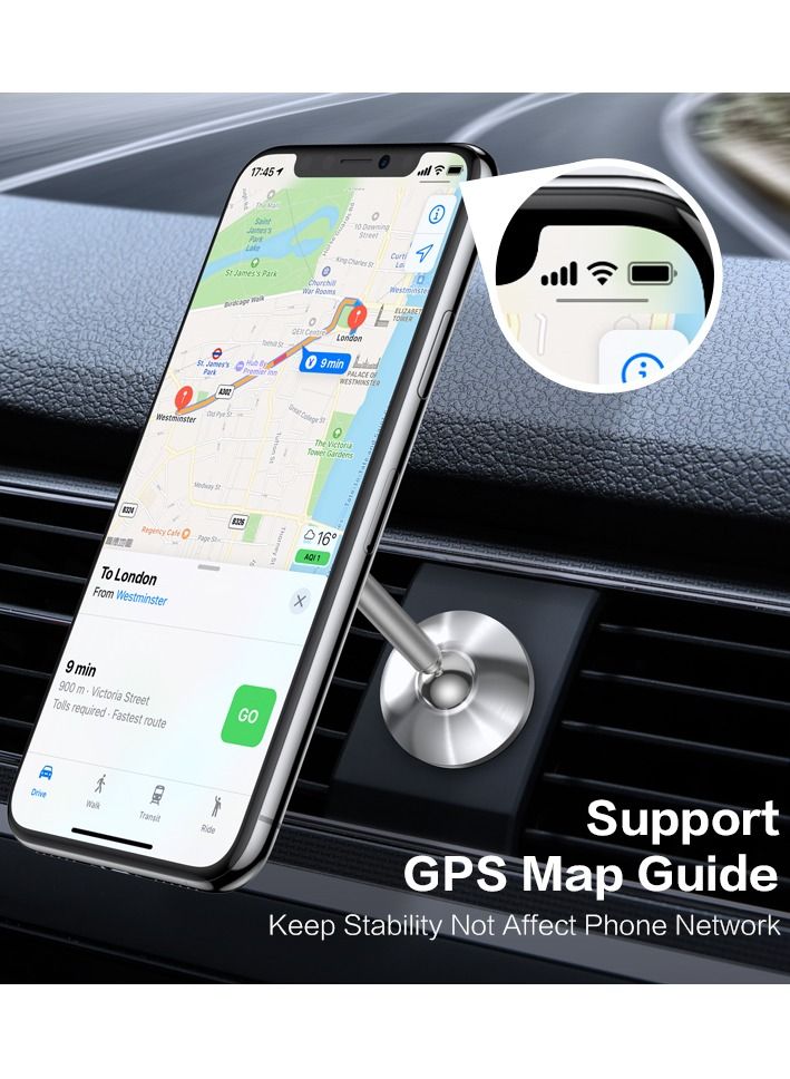 ريبنيو حامل موبايل مغناطيسي قابل للدوران ٣٦٠ درجة - فضي - Image 5