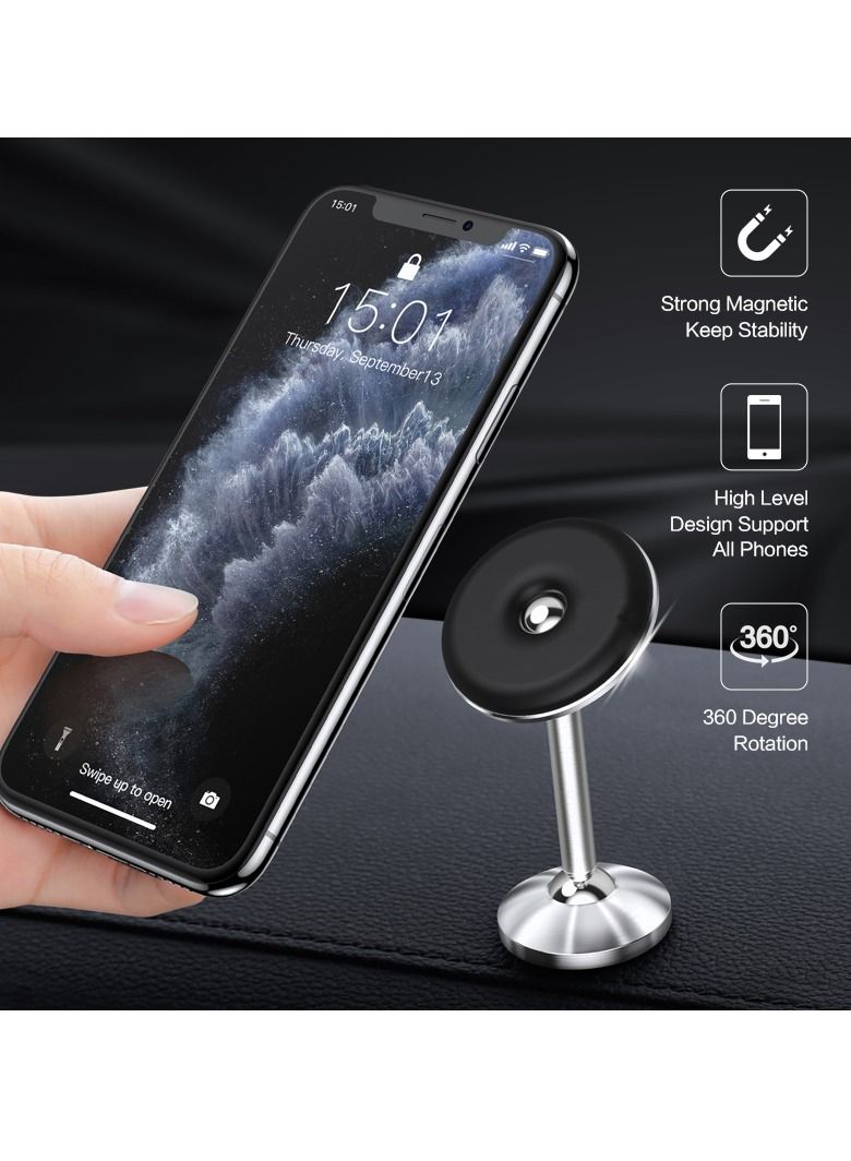 ريبنيو حامل موبايل مغناطيسي قابل للدوران ٣٦٠ درجة - فضي - Image 2
