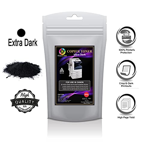 Print Star Ultra Dark Copier Toner Powder Compatible with Canon IR – 400 3300, 3570, 4570, 5000, 6000, 6570, 2200, 2270, 3225, 2525, 3035 (500GM) (Black) (Pack of 3) - Image 2