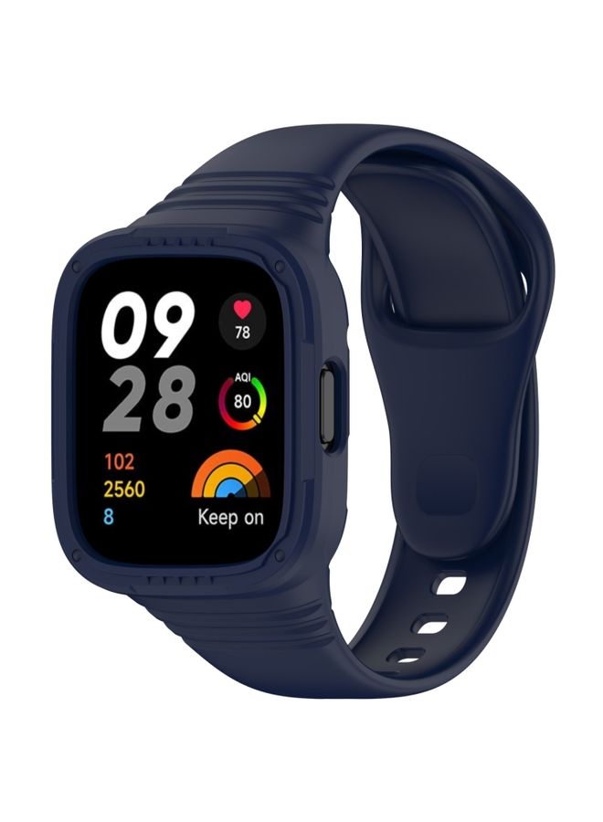 Replacement Strap For Redmi Watch 3 Integrated Fully Enclosed Silicone Watch Band Ink Blue