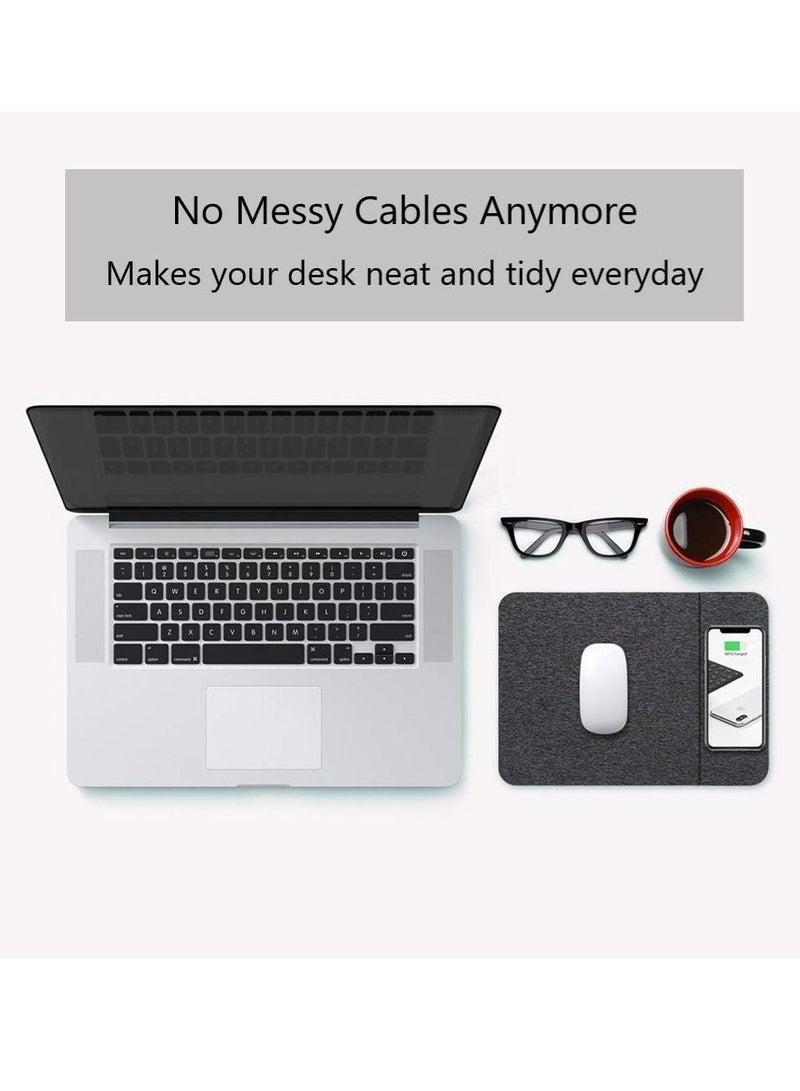 Excefore Fast Wireless Charging Mouse Pad 15W Qi Certified Fabric Case Friendly Large Wireless Charger Gaming Mouse Mat for iPhone 14/13/12 Pro/Xs/X/8/11 Samsung S10 Note 10 Gogle Pixel 4/3 XL  - Image 3