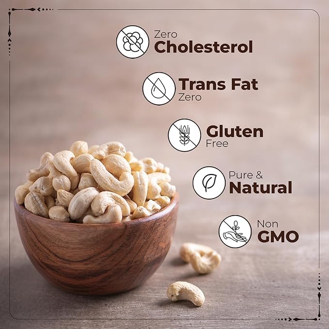 Ahuja Mart Premium Cashew Kernels Large & White 500g | Hygienically Packed Whole Kaju | Rich in Protein, Fiber & Healthy Fats | Perfect for Snacking, Cooking & Gifting - Image 3