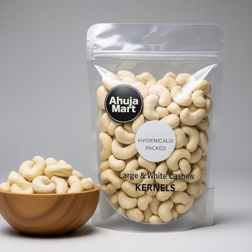 Ahuja Mart Premium Cashew Kernels Large & White 500g | Hygienically Packed Whole Kaju | Rich in Protein, Fiber & Healthy Fats | Perfect for Snacking, Cooking & Gifting - Image 1