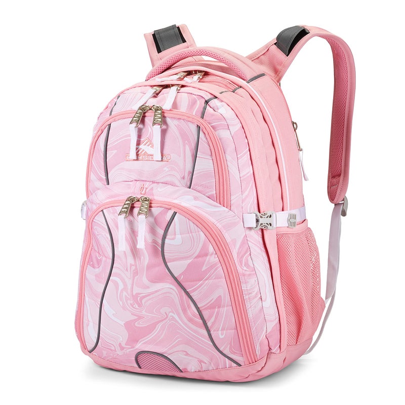 High Sierra Swerve Laptop Backpack Pink MarbleBubblegum Pink One Size