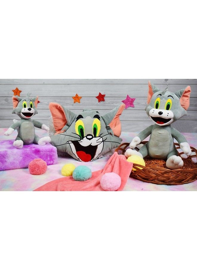 Plush Stuffed Licensed Sitting Tom Soft Toy Grey 25Cm