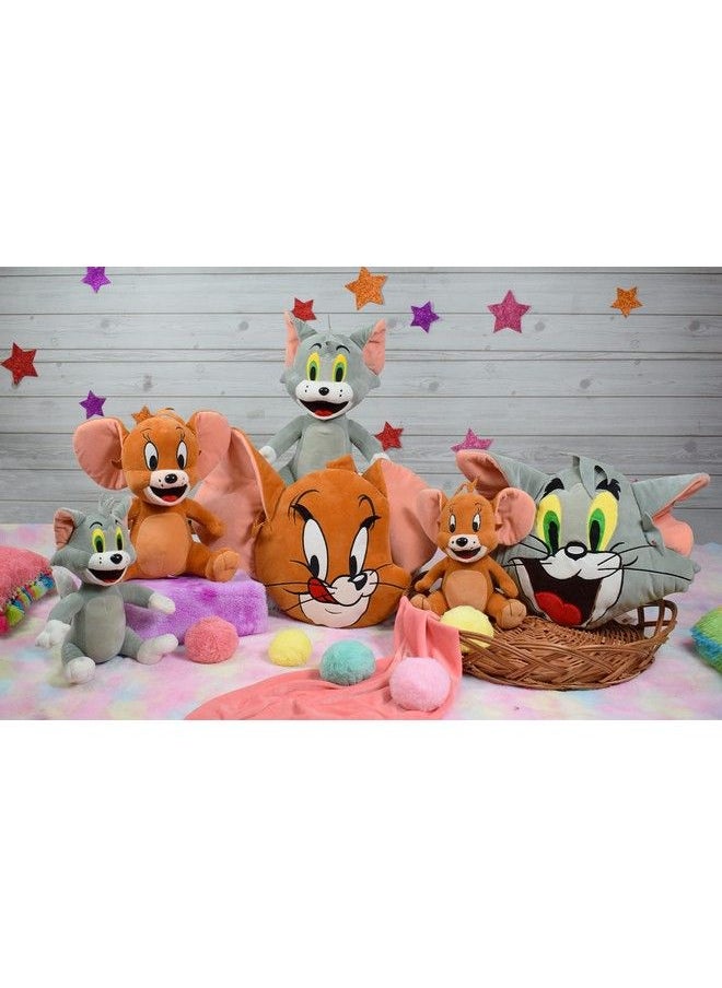 Plush Stuffed Licensed Sitting Tom Soft Toy Grey 25Cm
