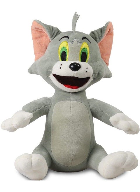 Plush Stuffed Licensed Sitting Tom Soft Toy Grey 25Cm