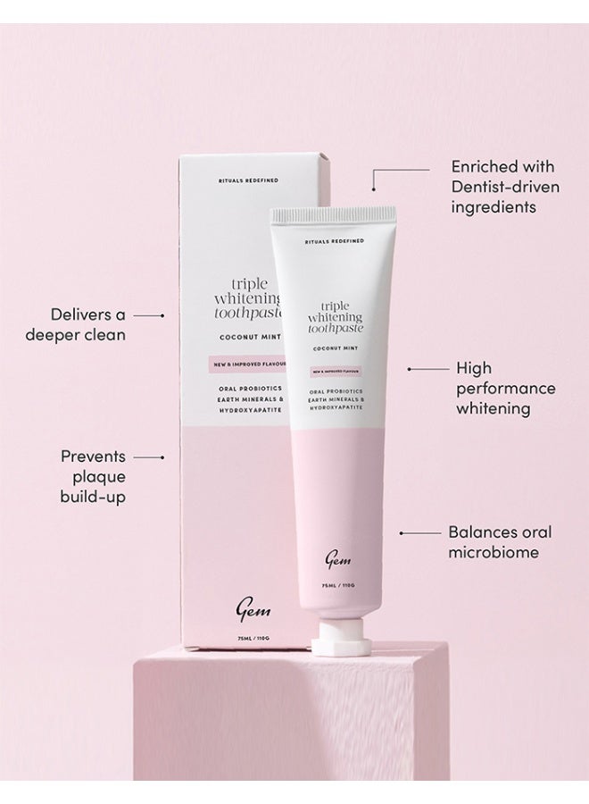 GEM Triple Whitening Toothpaste 100g – Coconut Mint - Image 5