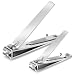 Mia Klein Premium Nail Clippers Set Stainless Steel with Builtin File 31 Toenail 22 Fingernail Clippers for Men Women Curved Blades for Precision Cutting Easy Grip Silver - Image 2