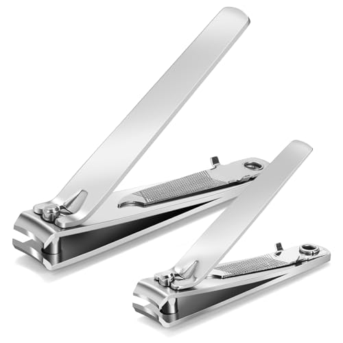 Mia Klein Premium Nail Clippers Set Stainless Steel with Builtin File 31 Toenail 22 Fingernail Clippers for Men Women Curved Blades for Precision Cutting Easy Grip Silver - Image 1