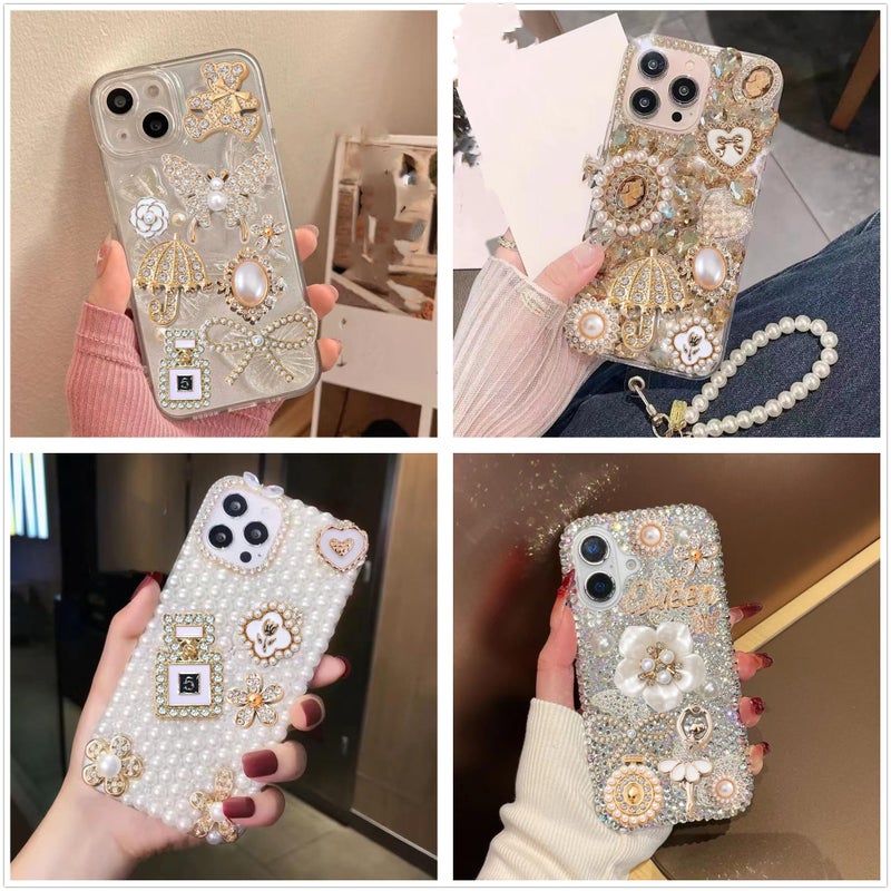 RoedCuoo Junk Case Charms,Big Junk Charms Bulk,Bling Flat Back Charm for Junk Socks,3D Flower Butterfly Charm for Phone Case,Junk Phone Case Kit,Customizing DIY Craft Accessories - Image 3