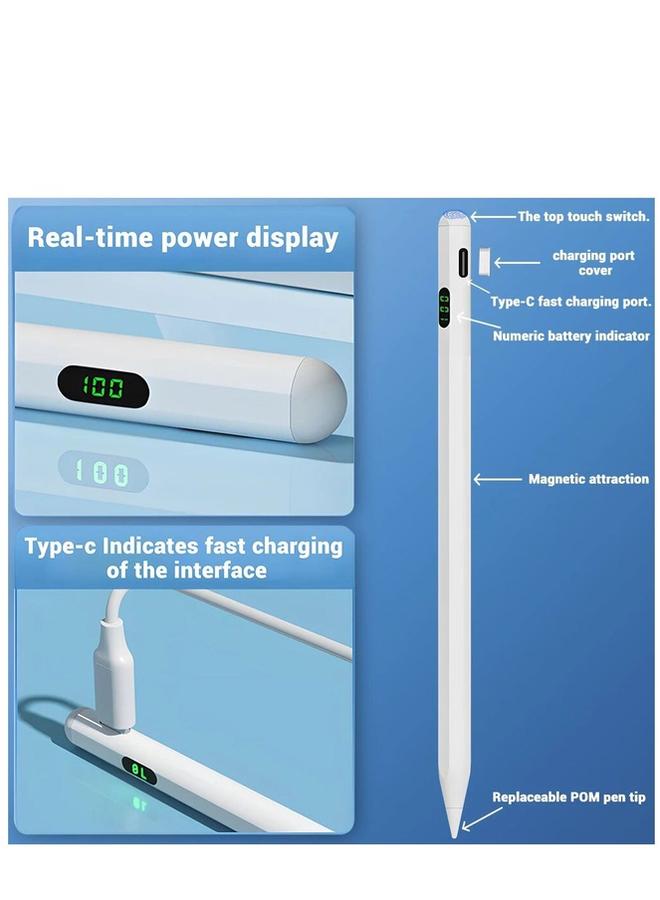 بروماس قلم شاشة مع شاشة عرض نسبة البطارية ومغناطيس للتركيب على iPad، متوافق مع أجهزة Apple iPad / iPad Pro / iPad Air إصدارات 2018 والإصدارات الأحدث - Image 4