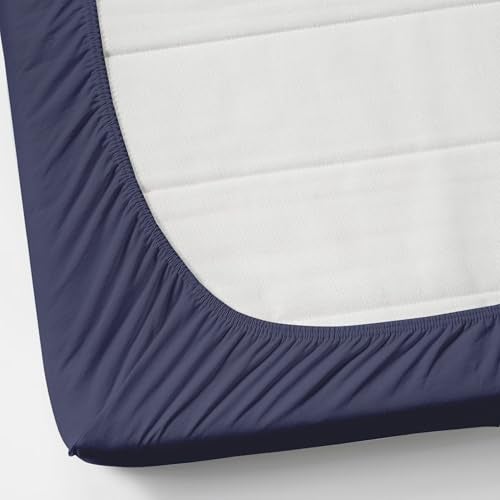 TIB® Glace Cotton King Size Elastic Bedsheet with 2 Pillow Covers, 140 GSM, 72x78x8 Inches. (Blue) - Image 3